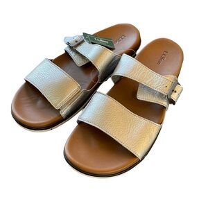NWT LL Bean Silver Sport Comfort Sandals Buckle 11
